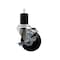 Service Caster 3.5'' SS Soft Rubber Swivel 1-3/4'' Expanding Stem Caster with Brake SCC-SSEX20S3514-SRS-TLB-134 - alternate 1
